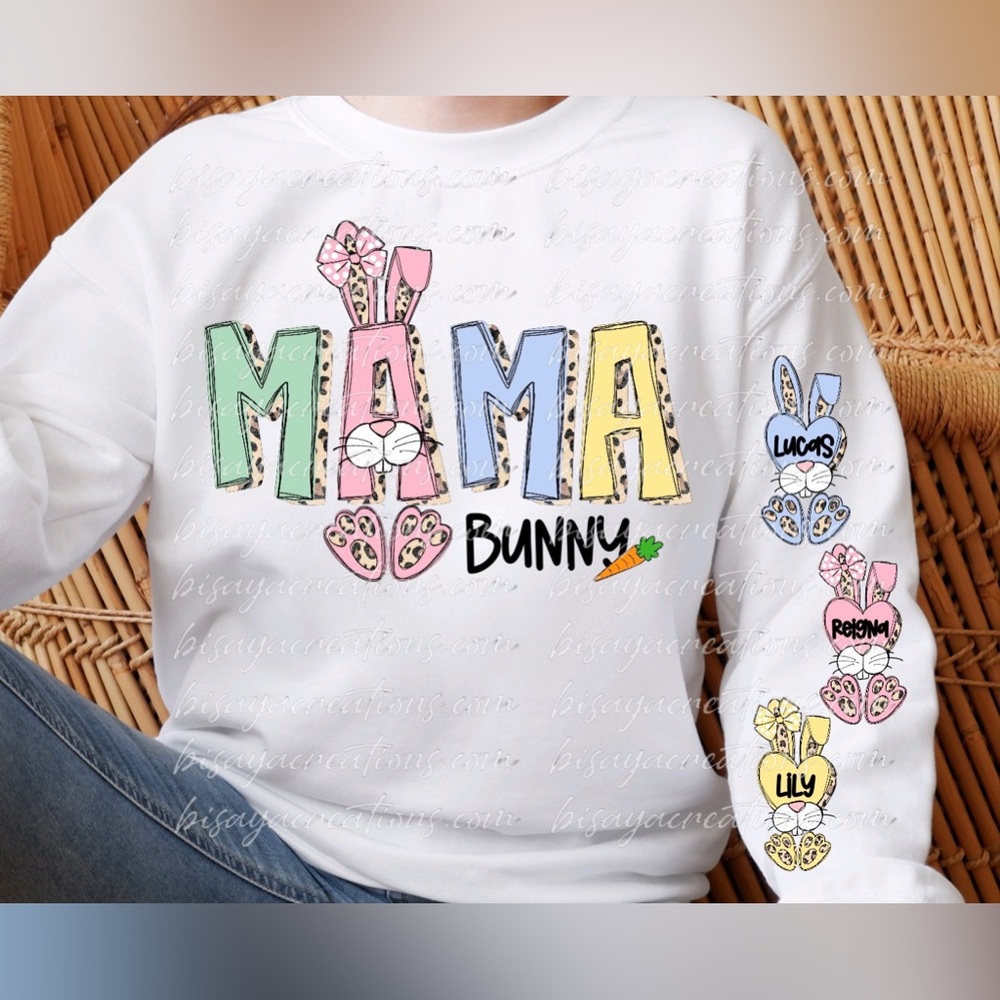 Personalized mama bunny sweatshirt